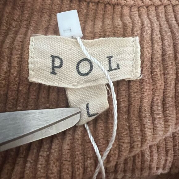 POL light brown corduroy distressed jacket size large edgy rocker spring fall - Picture 3 of 6